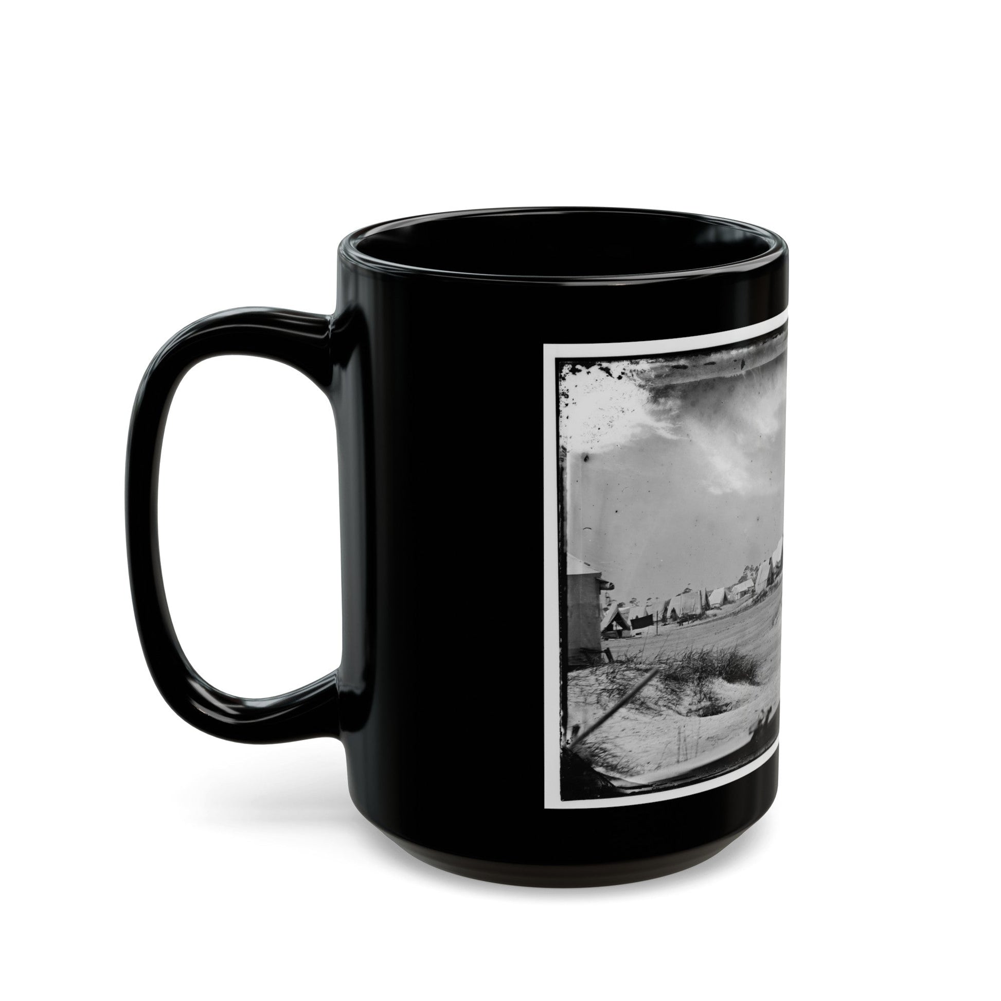 Morris Island, South Carolina. Unidentified Camp (U.S. Civil War) Black Coffee Mug-The Sticker Space