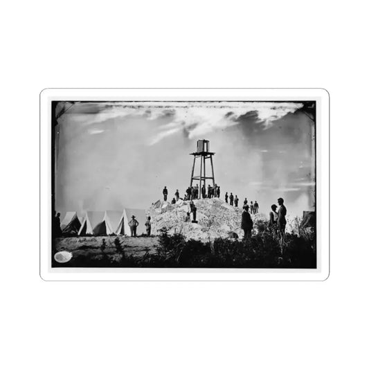 Morris Island (Vicinity), South Carolina. Ruins of Charleston Lighthouse (U.S. Civil War) STICKER Vinyl Kiss-Cut Decal 2 Inch White - The Sticker Space