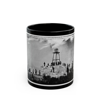 Morris Island (Vicinity), South Carolina. Ruins Of Charleston Lighthouse (U.S. Civil War) Black Coffee Mug-11oz-The Sticker Space