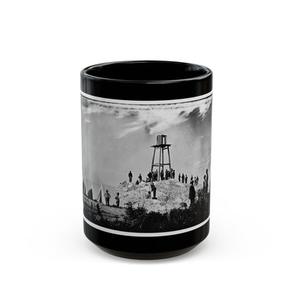 Morris Island (Vicinity), South Carolina. Ruins Of Charleston Lighthouse (U.S. Civil War) Black Coffee Mug-15oz-The Sticker Space