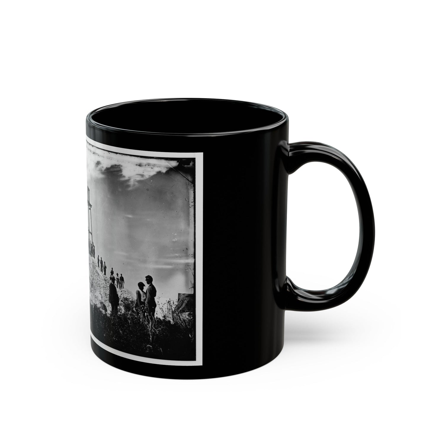 Morris Island (Vicinity), South Carolina. Ruins Of Charleston Lighthouse (U.S. Civil War) Black Coffee Mug-The Sticker Space