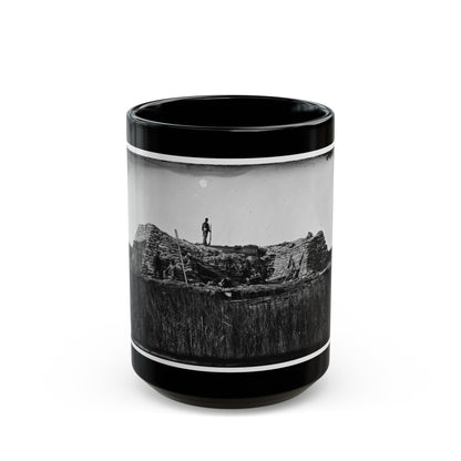 Morris Island (Vicinity), South Carolina. The Marsh Battery Or Swamp Angel After The Explosion, August 22, 1863 001 (U.S. Civil War) Black Coffee Mug-15oz-The Sticker Space