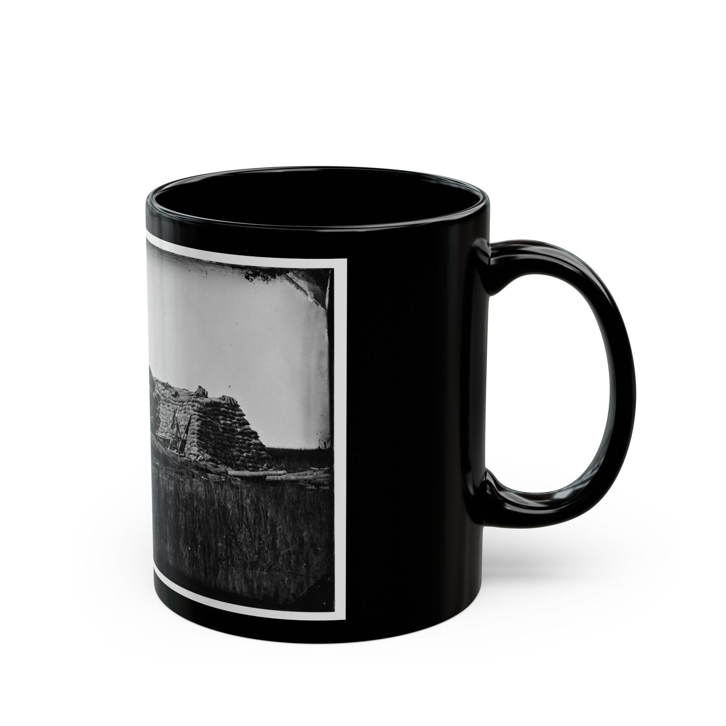 Morris Island (Vicinity), South Carolina. The Marsh Battery Or Swamp Angel After The Explosion, August 22, 1863 001 (U.S. Civil War) Black Coffee Mug-The Sticker Space