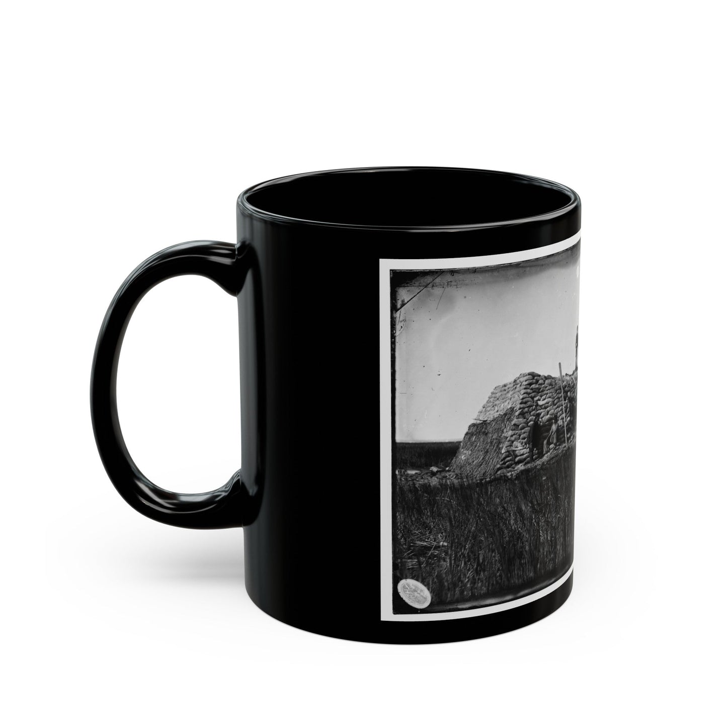 Morris Island (Vicinity), South Carolina. The Marsh Battery Or Swamp Angel After The Explosion, August 22, 1863 001 (U.S. Civil War) Black Coffee Mug-The Sticker Space