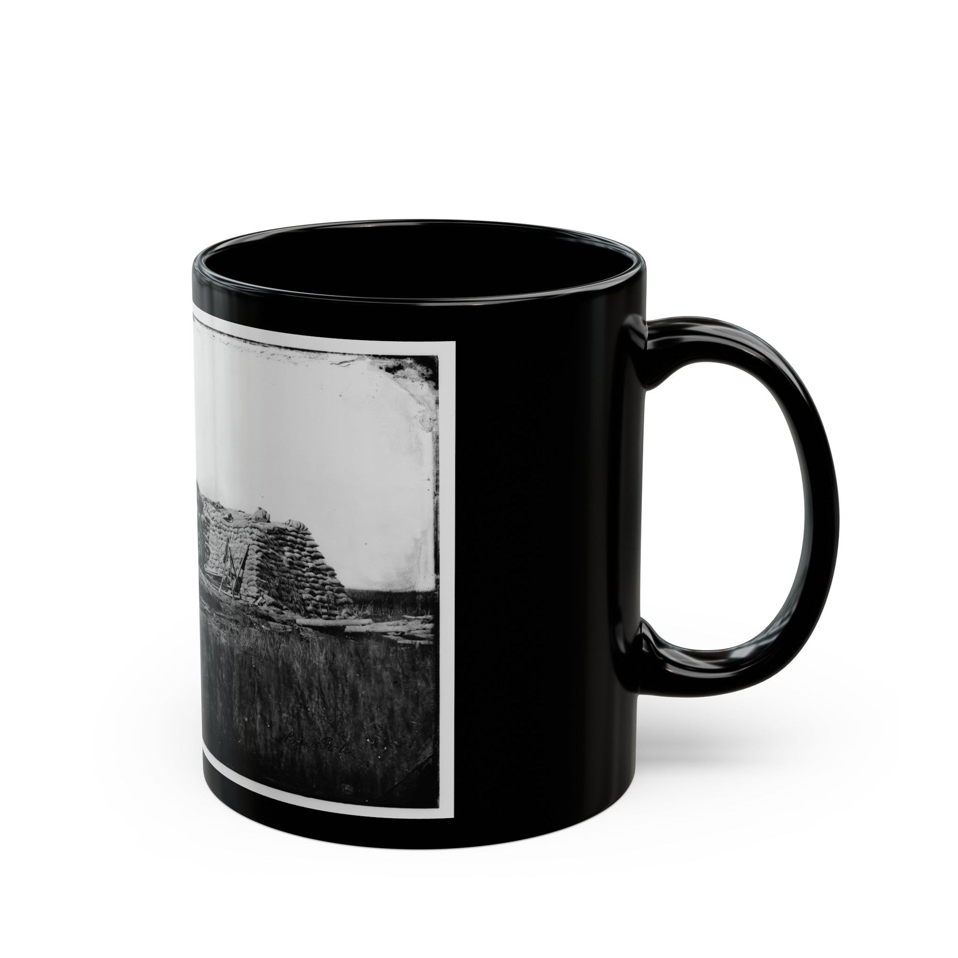 Morris Island (Vicinity), South Carolina. The Marsh Battery Or Swamp Angel After The Explosion, August 22, 1863 (U.S. Civil War) Black Coffee Mug-The Sticker Space