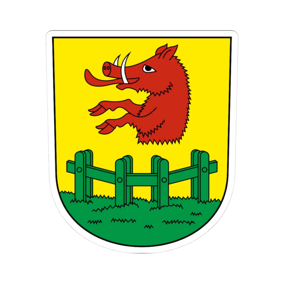 Morschach-blazon (Switzerland) (Coat of Arms) STICKER Vinyl Kiss-Cut Decal 3 Inch White - The Sticker Space