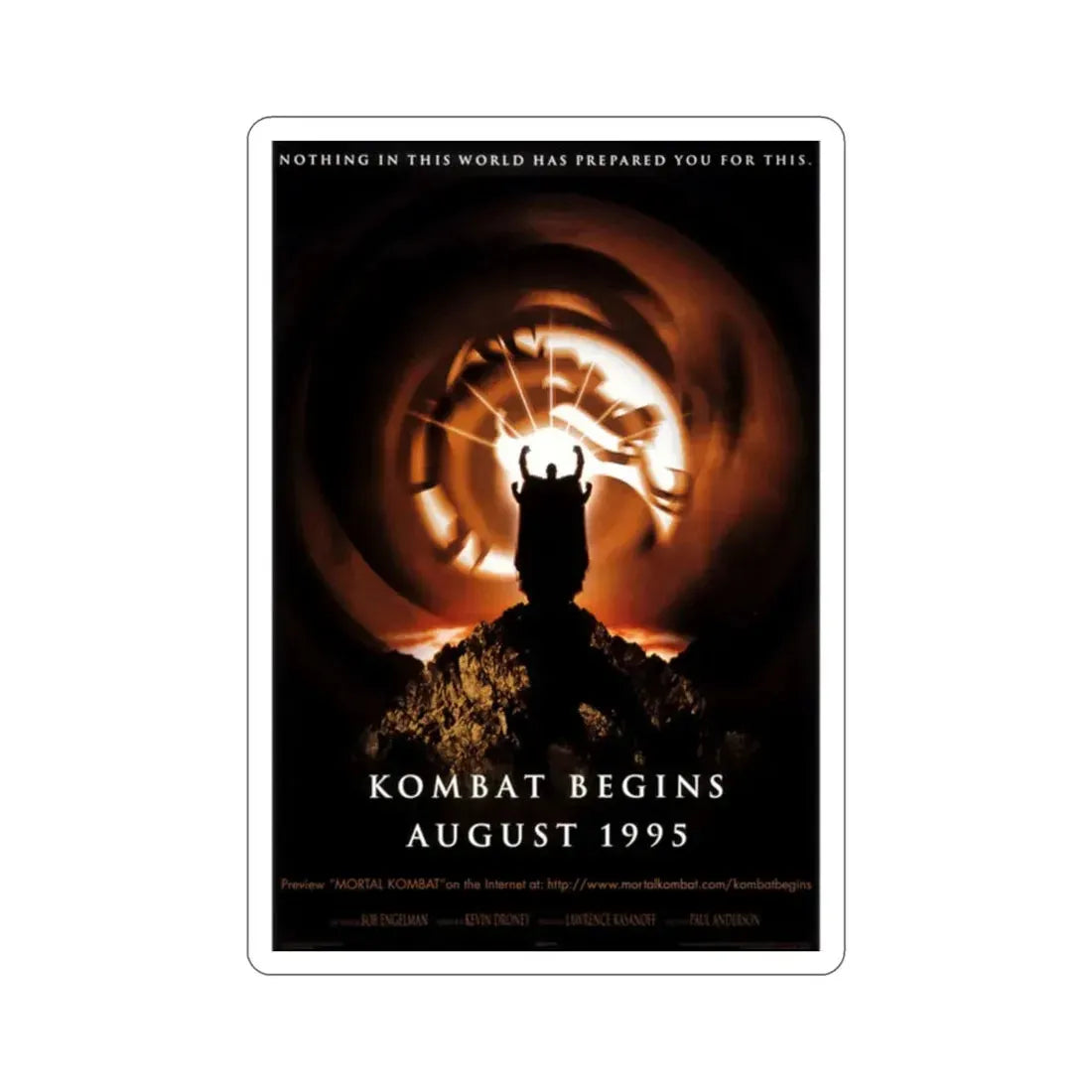 Mortal Kombat 1995 Movie Poster STICKER Vinyl Die-Cut Decal - The Sticker Space