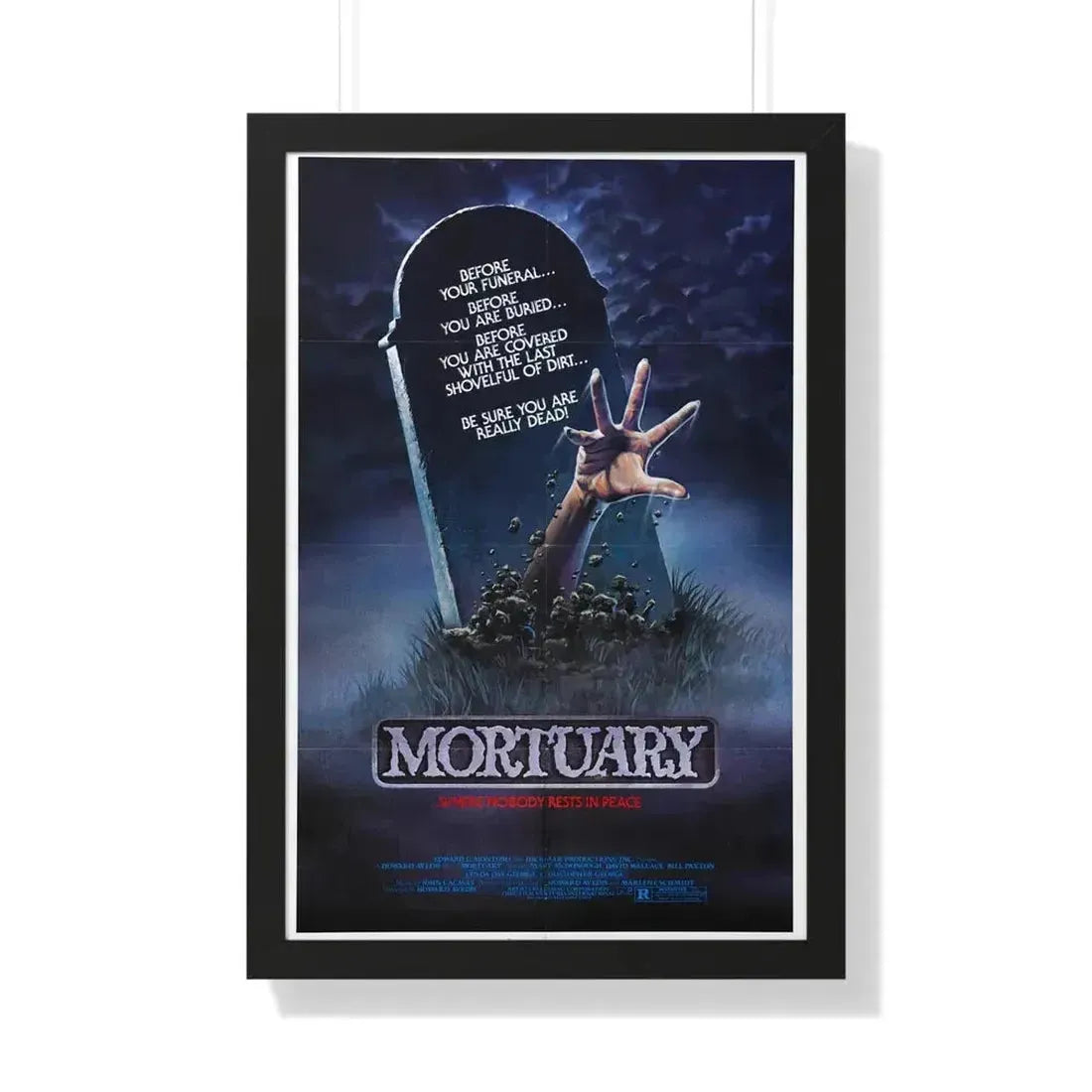 MORTUARY 1982 - Framed Movie Poster 20" x 30" Black - The Sticker Space