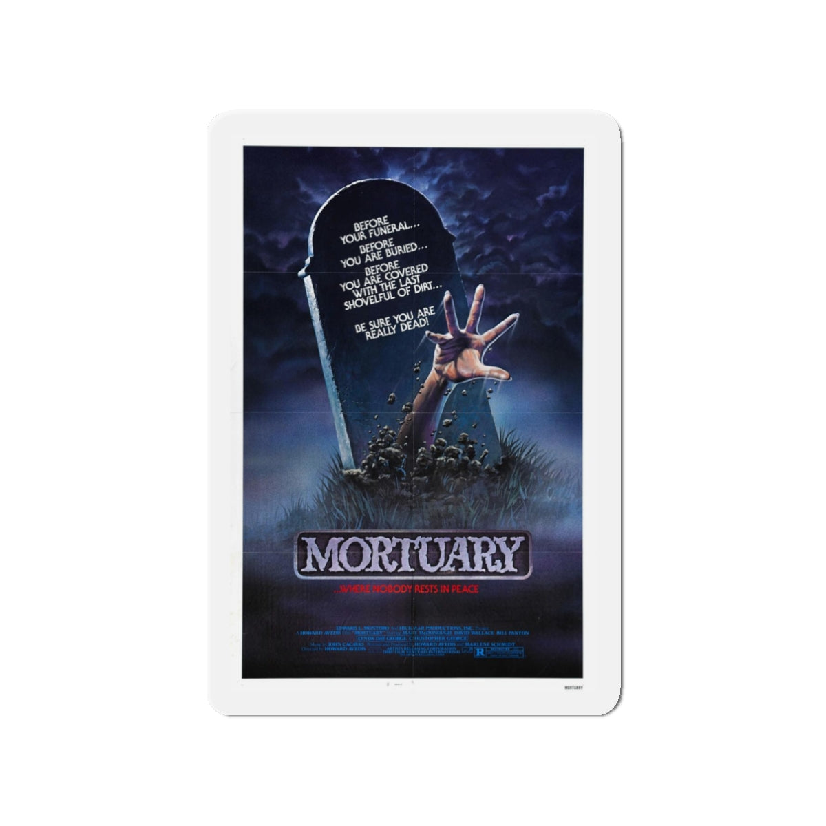 MORTUARY 1982 Movie Poster - Refrigerator Magnet-3" x 3"-The Sticker Space