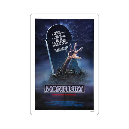 MORTUARY 1982 Movie Poster - STICKER Vinyl Kiss-Cut Decal 2 Inch White - The Sticker Space