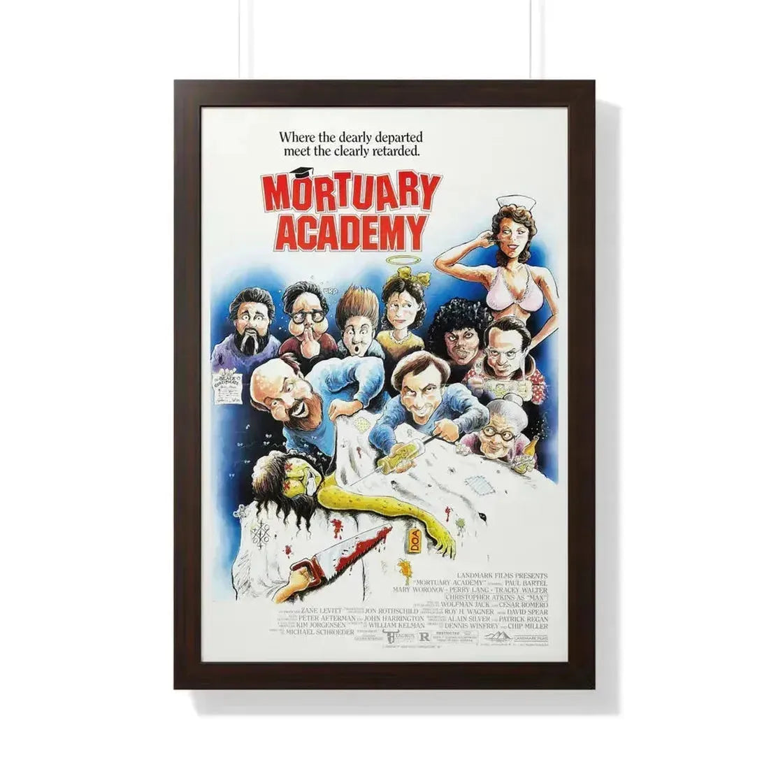 MORTUARY ACADEMY 1988 - Framed Movie Poster 20" x 30" Walnut - The Sticker Space