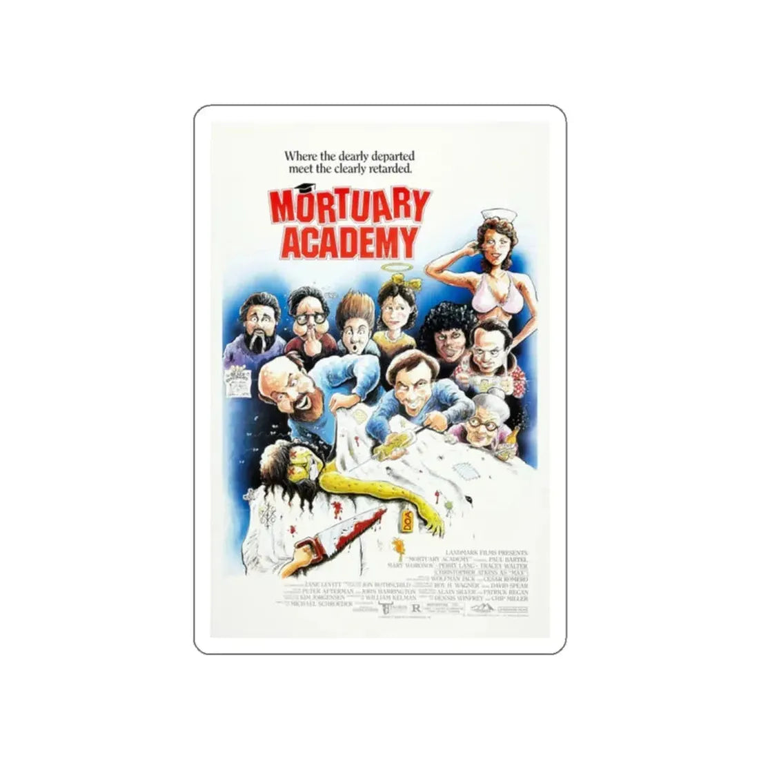 MORTUARY ACADEMY 1988 Movie Poster STICKER Vinyl Die-Cut Decal 2 Inch - The Sticker Space
