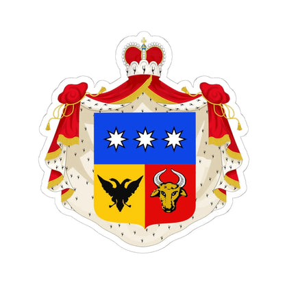 Moruzi family coat of arms (Algeria) (Coat of Arms) STICKER Vinyl Kiss-Cut Decal 6 Inch White - The Sticker Space