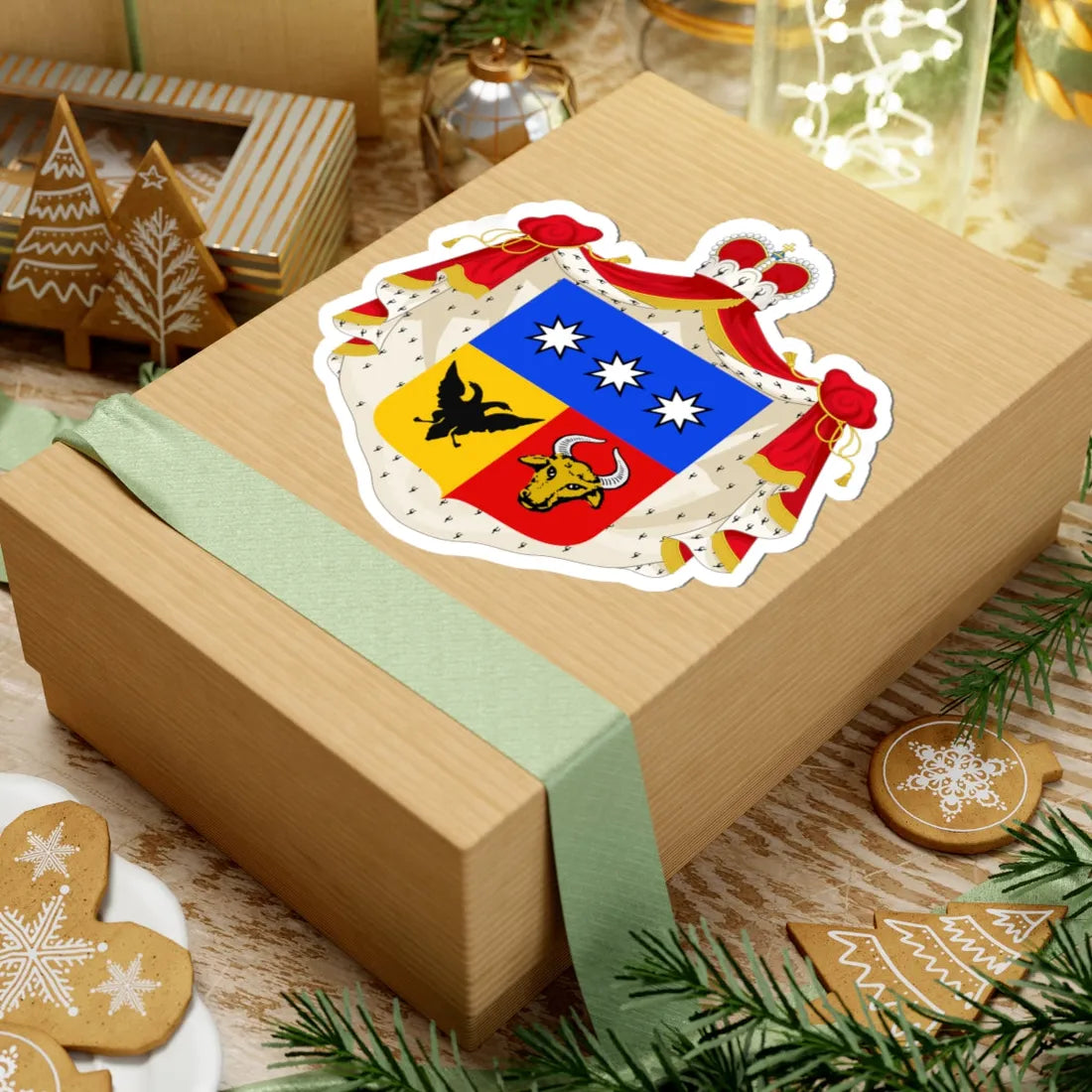 Moruzi family coat of arms (Algeria) (Coat of Arms) STICKER Vinyl Kiss-Cut Decal - The Sticker Space