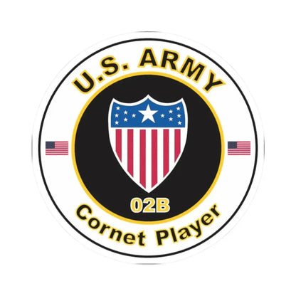 MOS 02B Coronet Player (U.S. Army) STICKER Vinyl Kiss-Cut Decal 2 Inch White - The Sticker Space