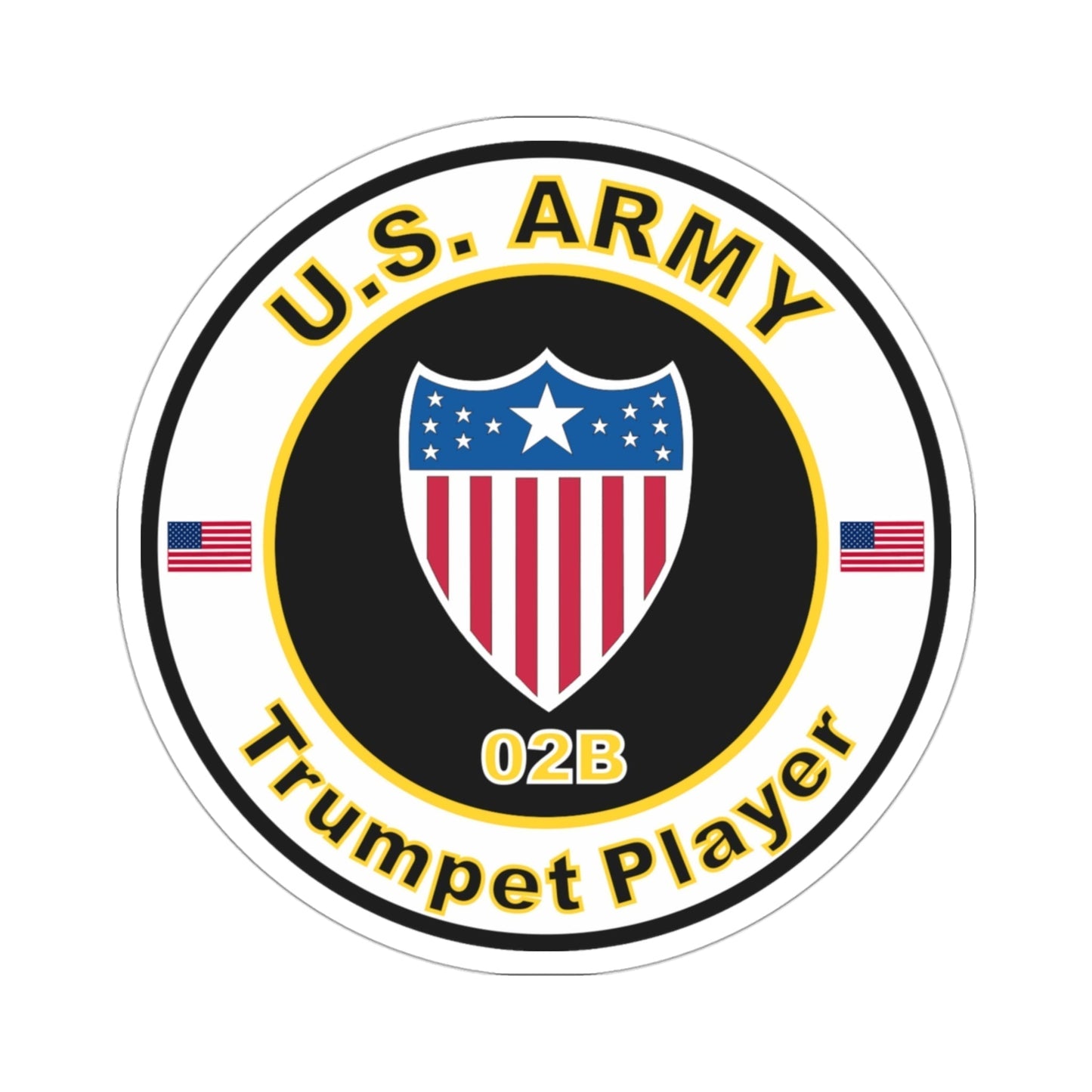 MOS 02B Trumpet Player (U.S. Army) STICKER Vinyl Die-Cut Decal-3 Inch-The Sticker Space