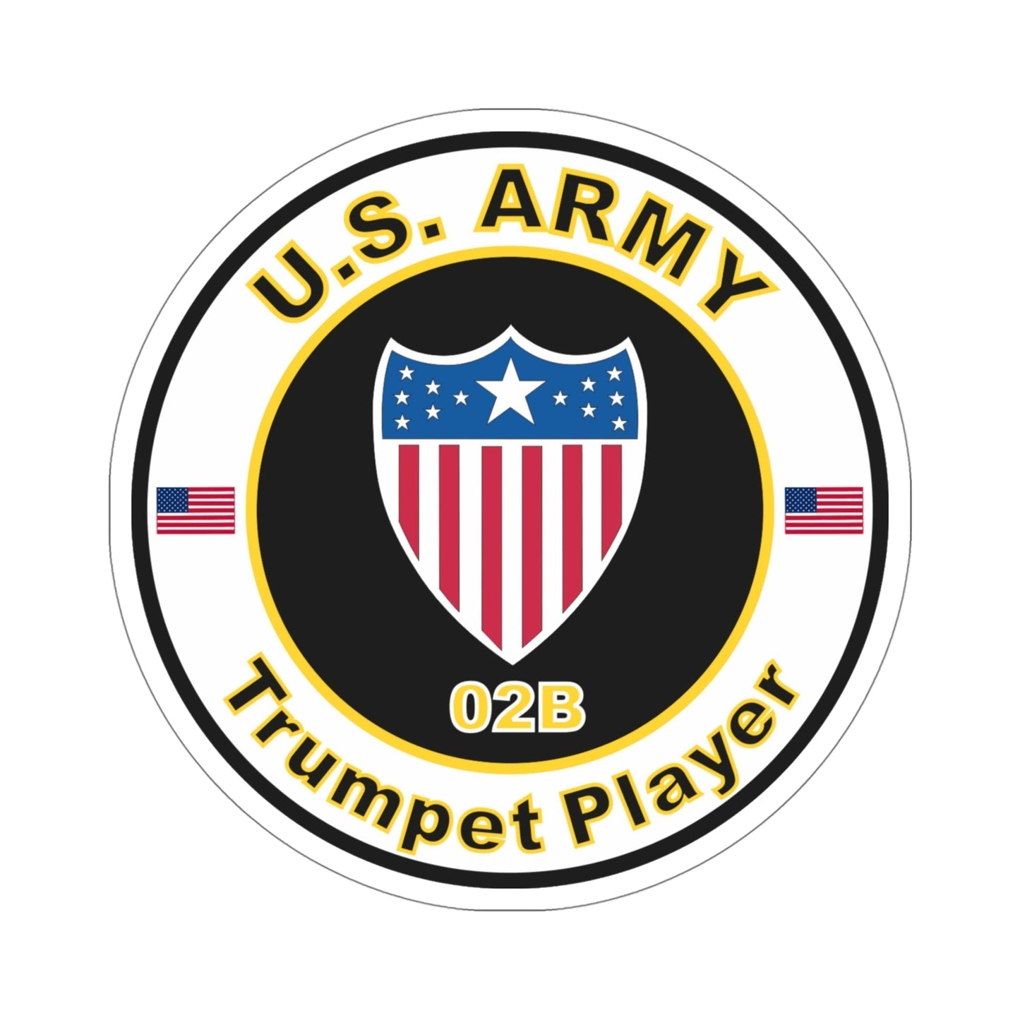 MOS 02B Trumpet Player (U.S. Army) STICKER Vinyl Die-Cut Decal-5 Inch-The Sticker Space