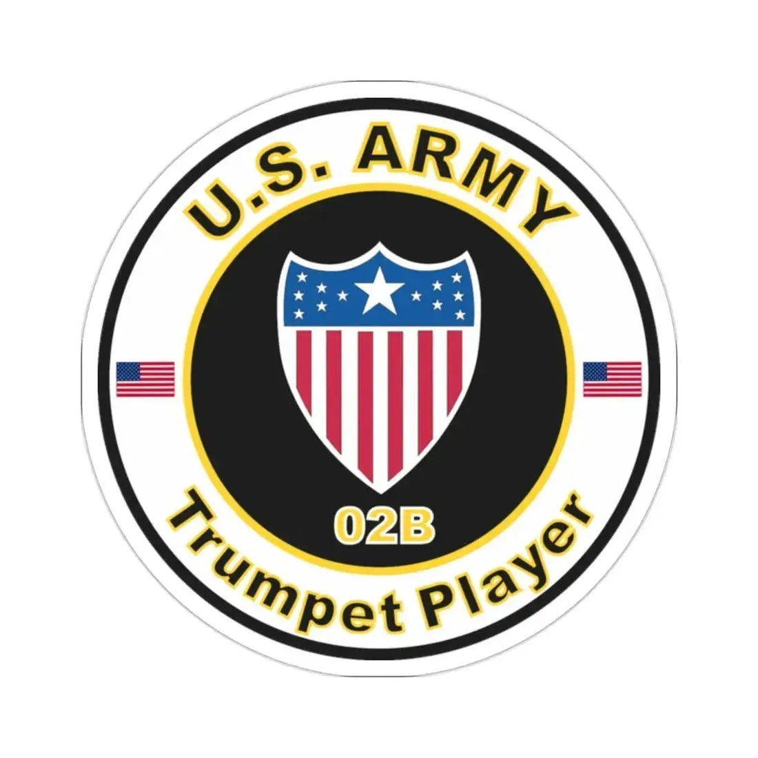 MOS 02B Trumpet Player (U.S. Army) STICKER Vinyl Die-Cut Decal 2 Inch - The Sticker Space