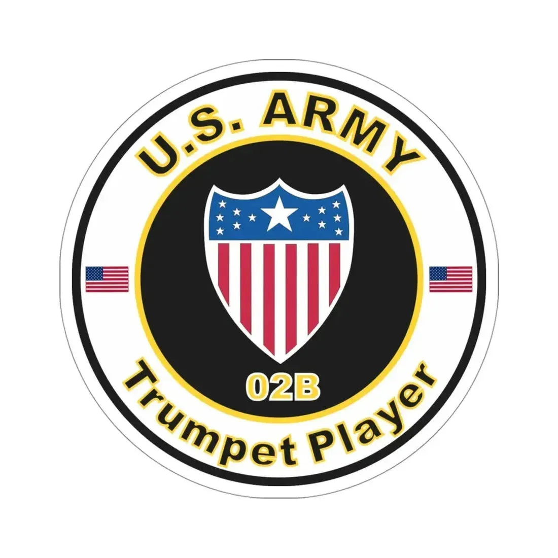 MOS 02B Trumpet Player (U.S. Army) STICKER Vinyl Die-Cut Decal 4 Inch - The Sticker Space