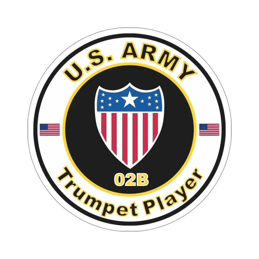MOS 02B Trumpet Player (U.S. Army) STICKER Vinyl Die-Cut Decal 6 Inch - The Sticker Space