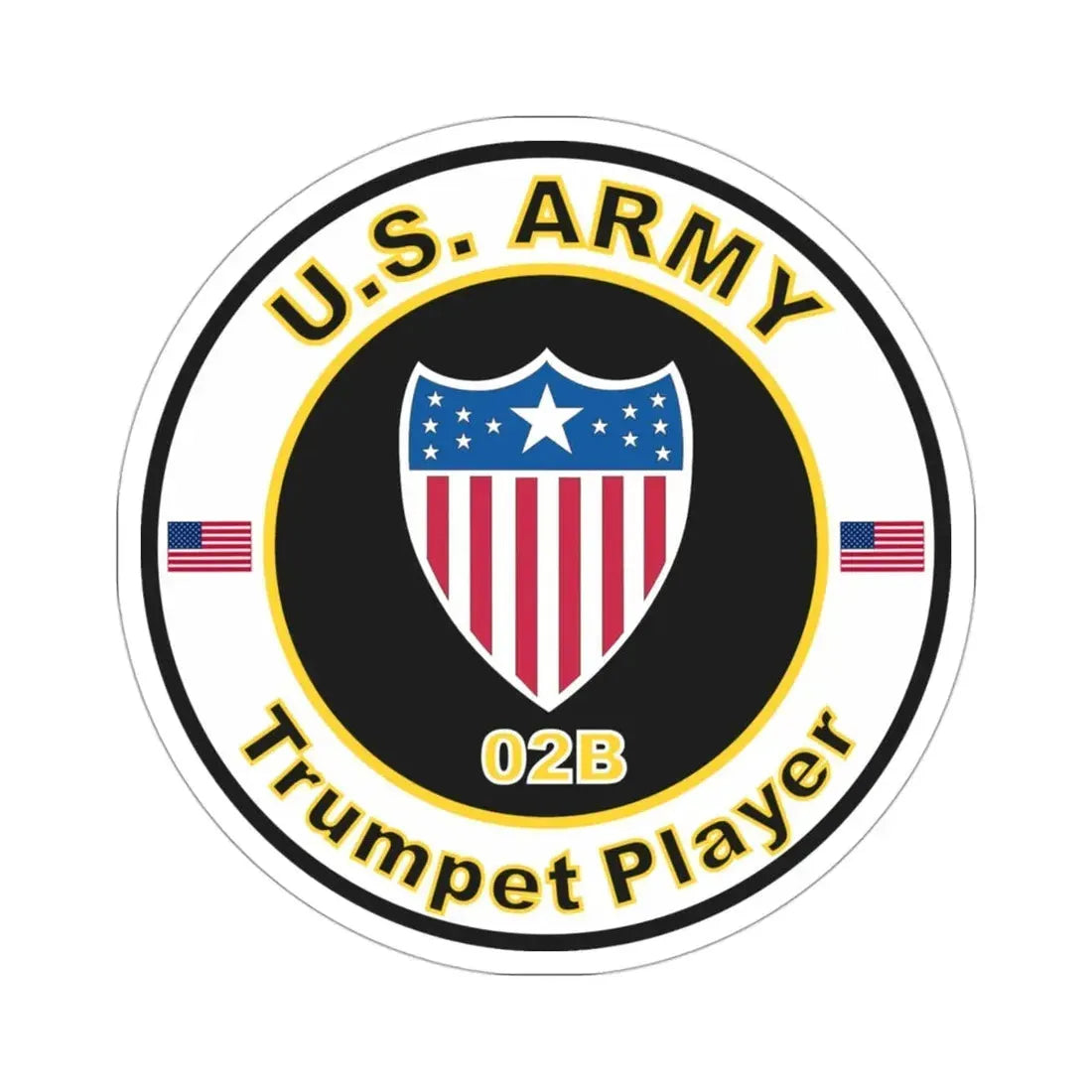 MOS 02B Trumpet Player (U.S. Army) STICKER Vinyl Die-Cut Decal - The Sticker Space