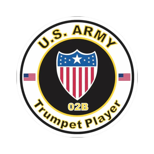 MOS 02B Trumpet Player (U.S. Army) STICKER Vinyl Kiss-Cut Decal 2 Inch White - The Sticker Space