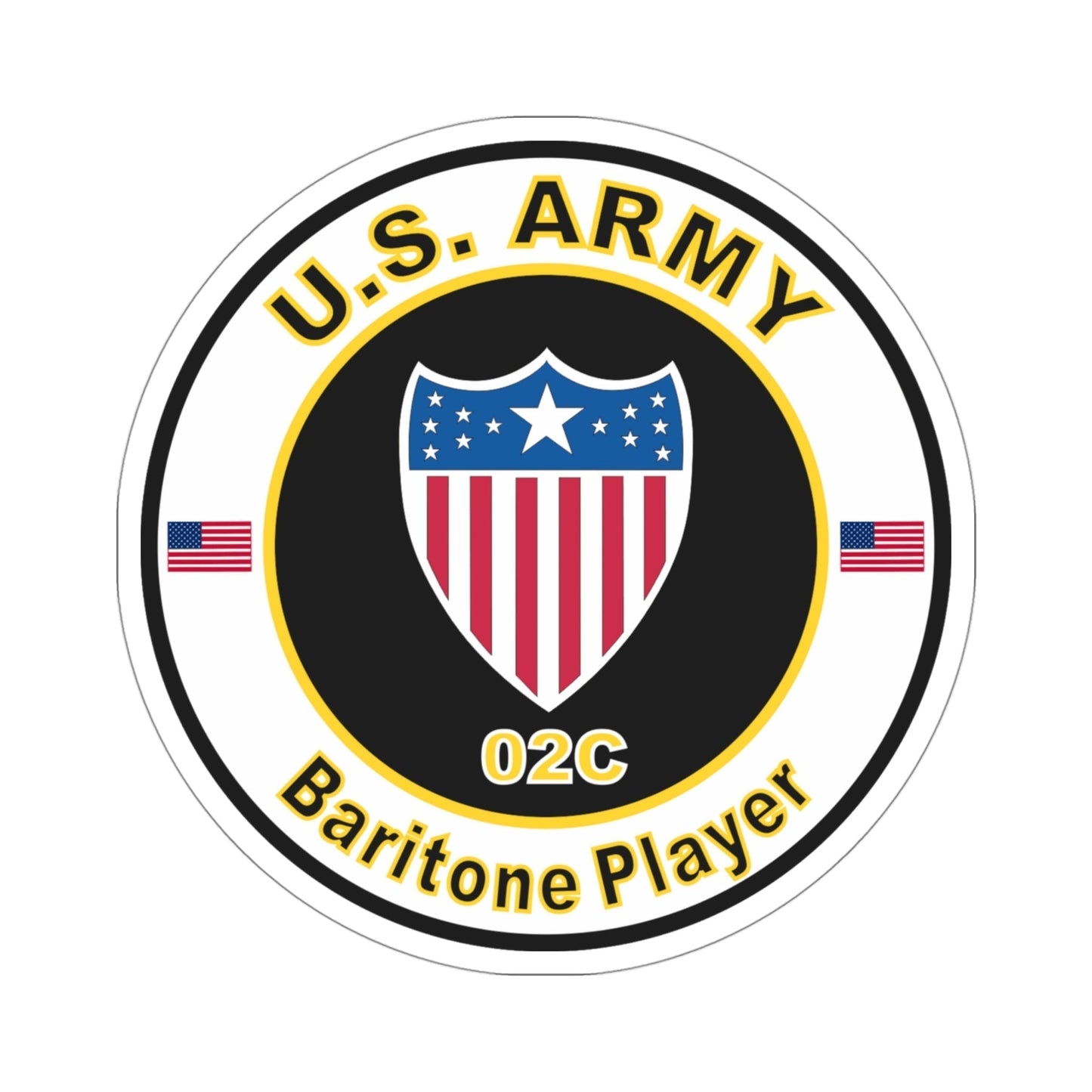 MOS 02C Baritone & Euphonium Player (U.S. Army) STICKER Vinyl Die-Cut Decal-4 Inch-The Sticker Space