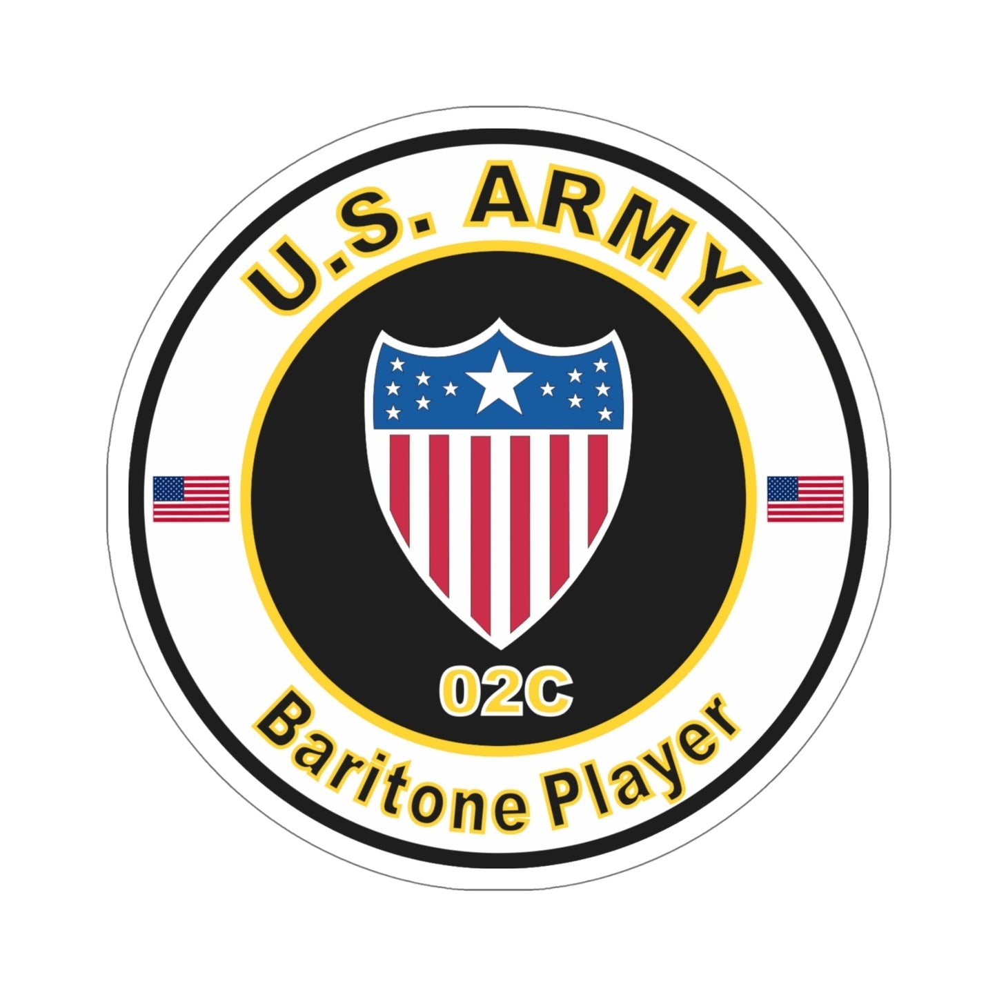 MOS 02C Baritone & Euphonium Player (U.S. Army) STICKER Vinyl Die-Cut Decal-6 Inch-The Sticker Space