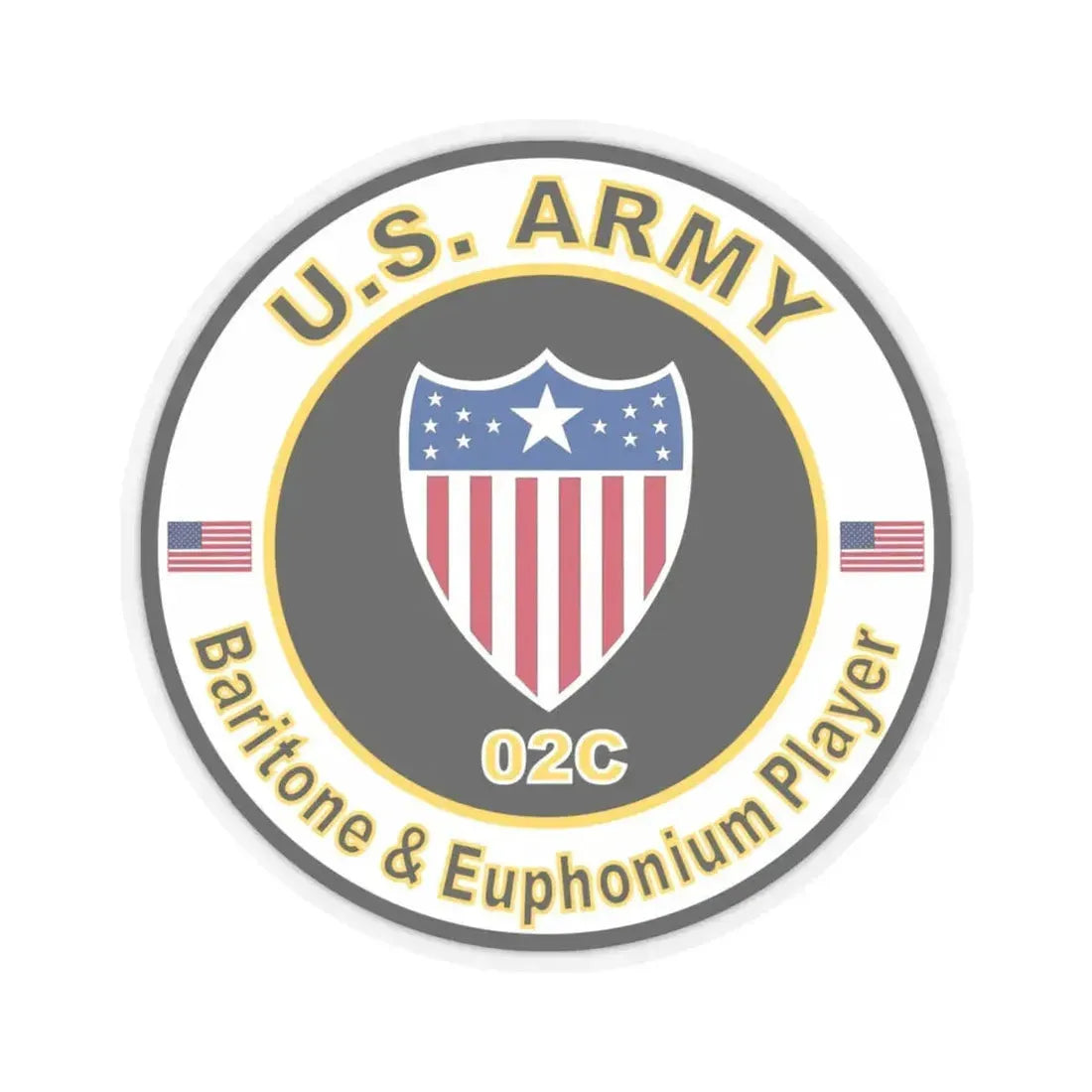 MOS 02C Baritone & Euphonium Player (U.S. Army) STICKER Vinyl Kiss-Cut Decal 6 Inch Transparent - The Sticker Space