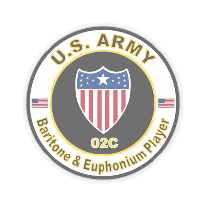 MOS 02C Baritone & Euphonium Player (U.S. Army) STICKER Vinyl Kiss-Cut Decal 6 Inch Transparent - The Sticker Space