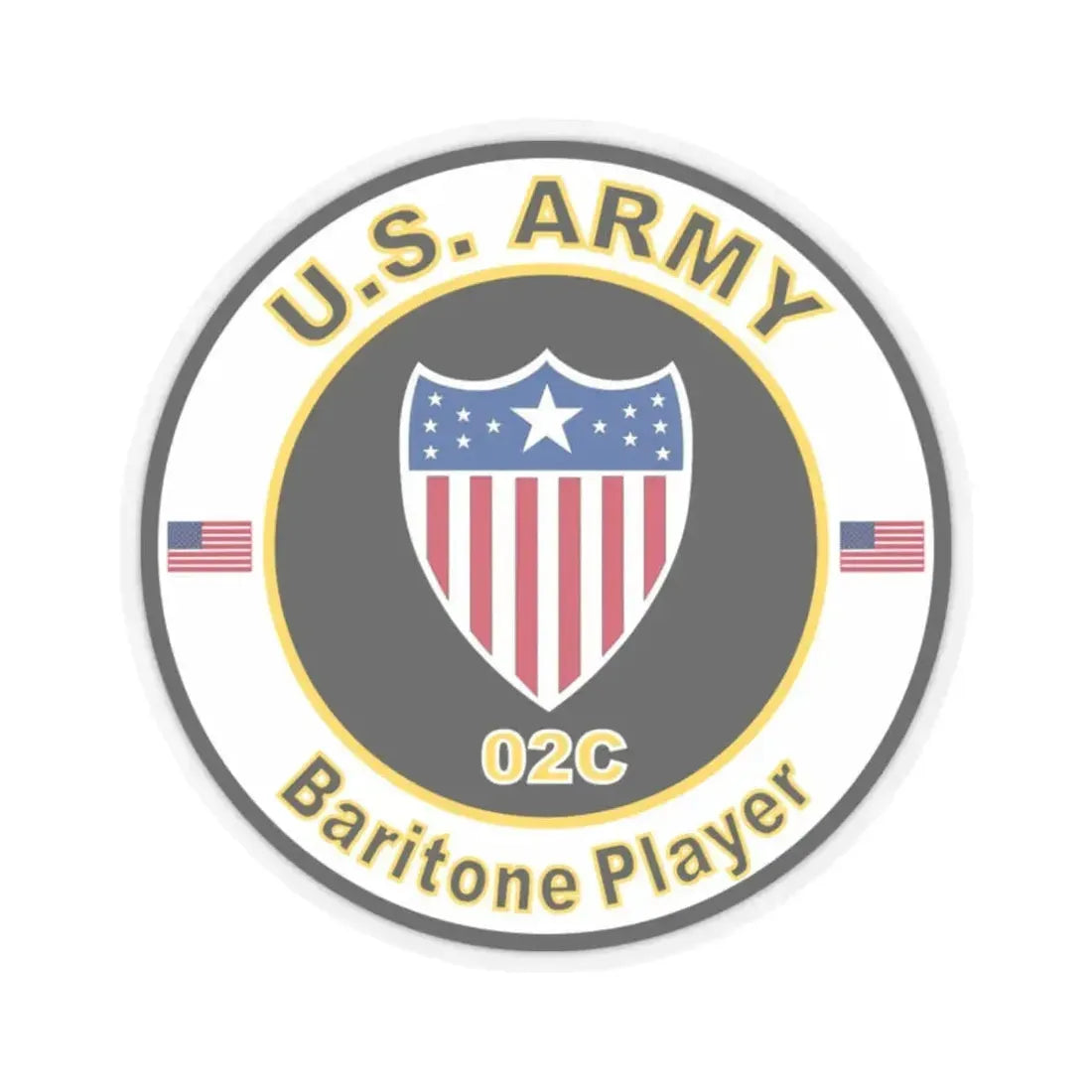 MOS 02C Baritone Player (U.S. Army) STICKER Vinyl Kiss-Cut Decal 2 Inch Transparent - The Sticker Space