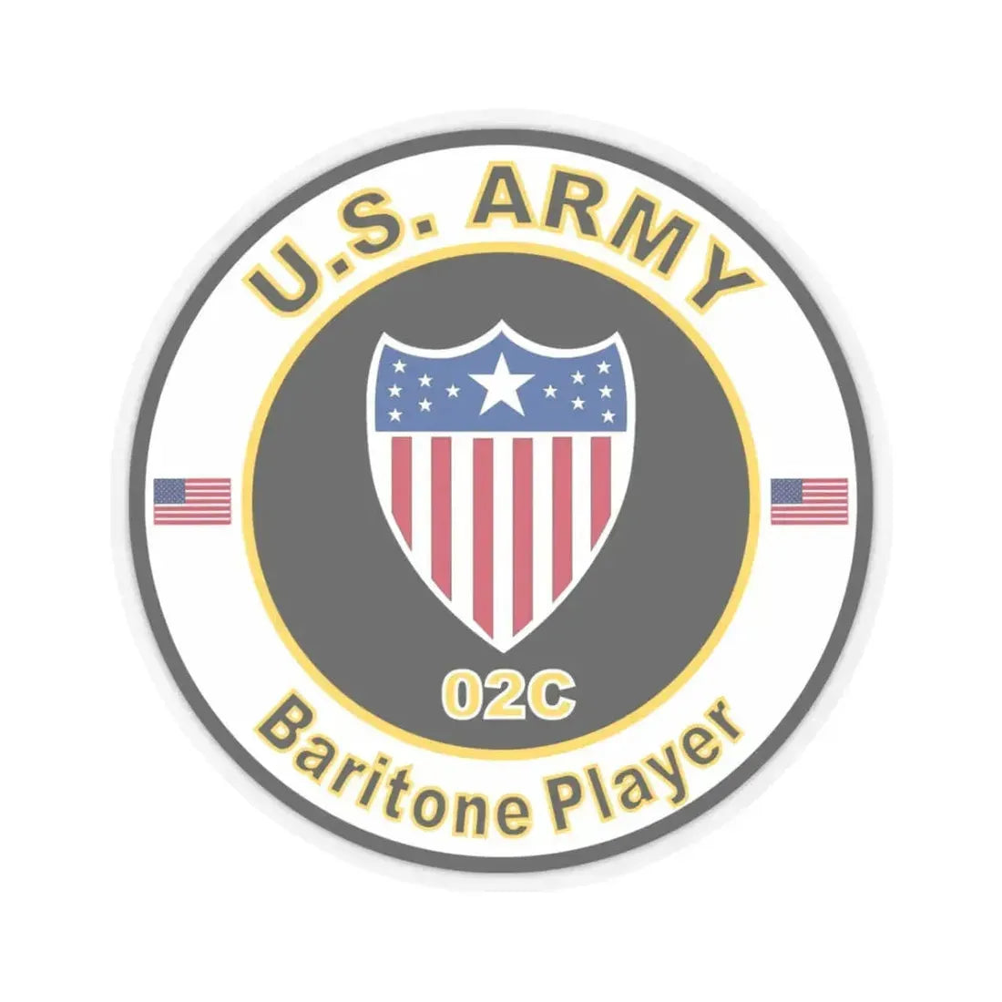 MOS 02C Baritone Player (U.S. Army) STICKER Vinyl Kiss-Cut Decal 3 Inch Transparent - The Sticker Space