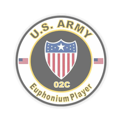 MOS 02C Euphonium Player (U.S. Army) STICKER Vinyl Kiss-Cut Decal 2 Inch Transparent - The Sticker Space
