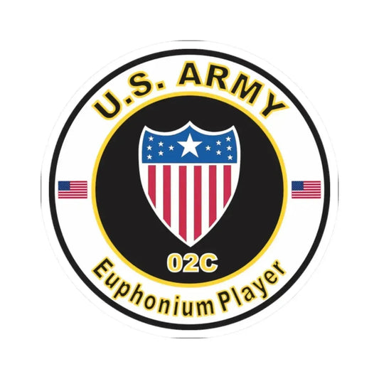 MOS 02C Euphonium Player (U.S. Army) STICKER Vinyl Kiss-Cut Decal 2 Inch White - The Sticker Space
