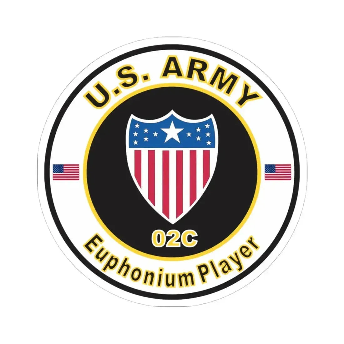 MOS 02C Euphonium Player (U.S. Army) STICKER Vinyl Kiss-Cut Decal 4 Inch White - The Sticker Space