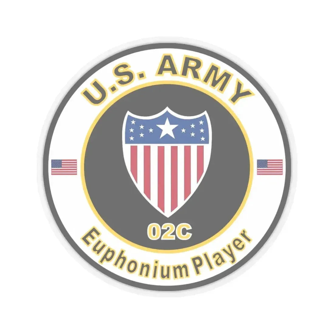 MOS 02C Euphonium Player (U.S. Army) STICKER Vinyl Kiss-Cut Decal 6 Inch Transparent - The Sticker Space