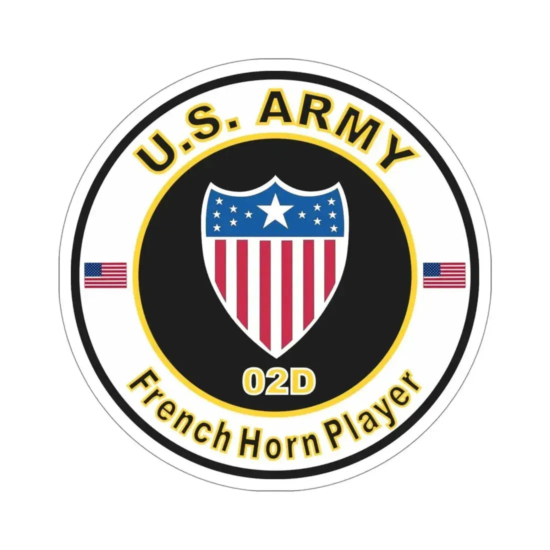 MOS 02D French Horn Player (U.S. Army) STICKER Vinyl Die-Cut Decal 5 Inch - The Sticker Space