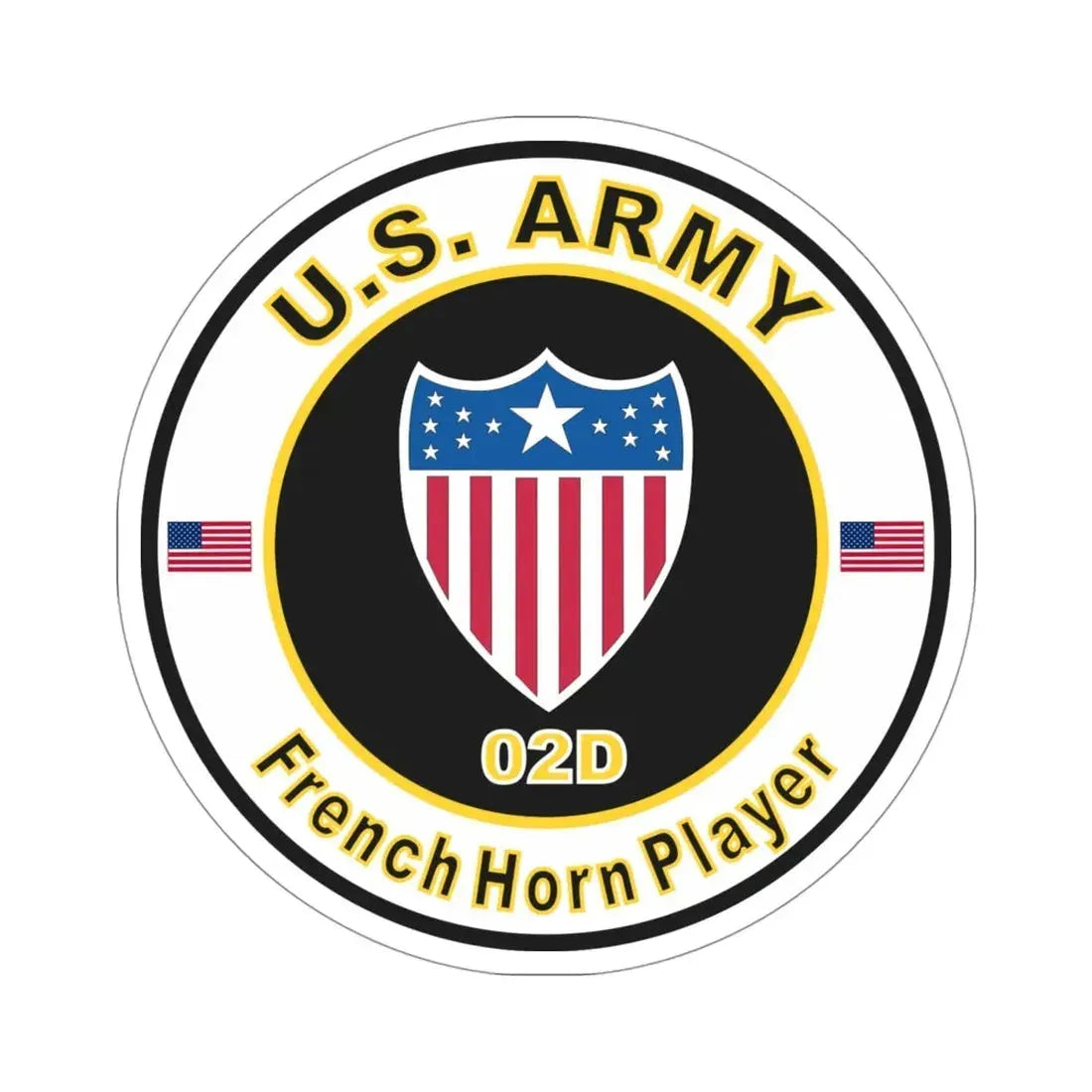 MOS 02D French Horn Player (U.S. Army) STICKER Vinyl Die-Cut Decal - The Sticker Space