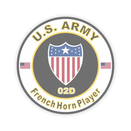 MOS 02D French Horn Player (U.S. Army) STICKER Vinyl Kiss-Cut Decal 3 Inch Transparent - The Sticker Space