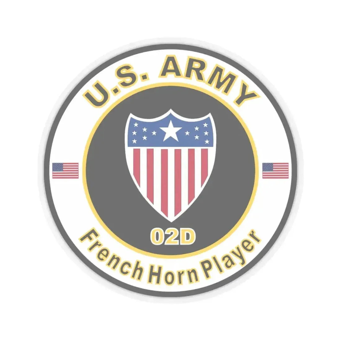 MOS 02D French Horn Player (U.S. Army) STICKER Vinyl Kiss-Cut Decal 4 Inch Transparent - The Sticker Space