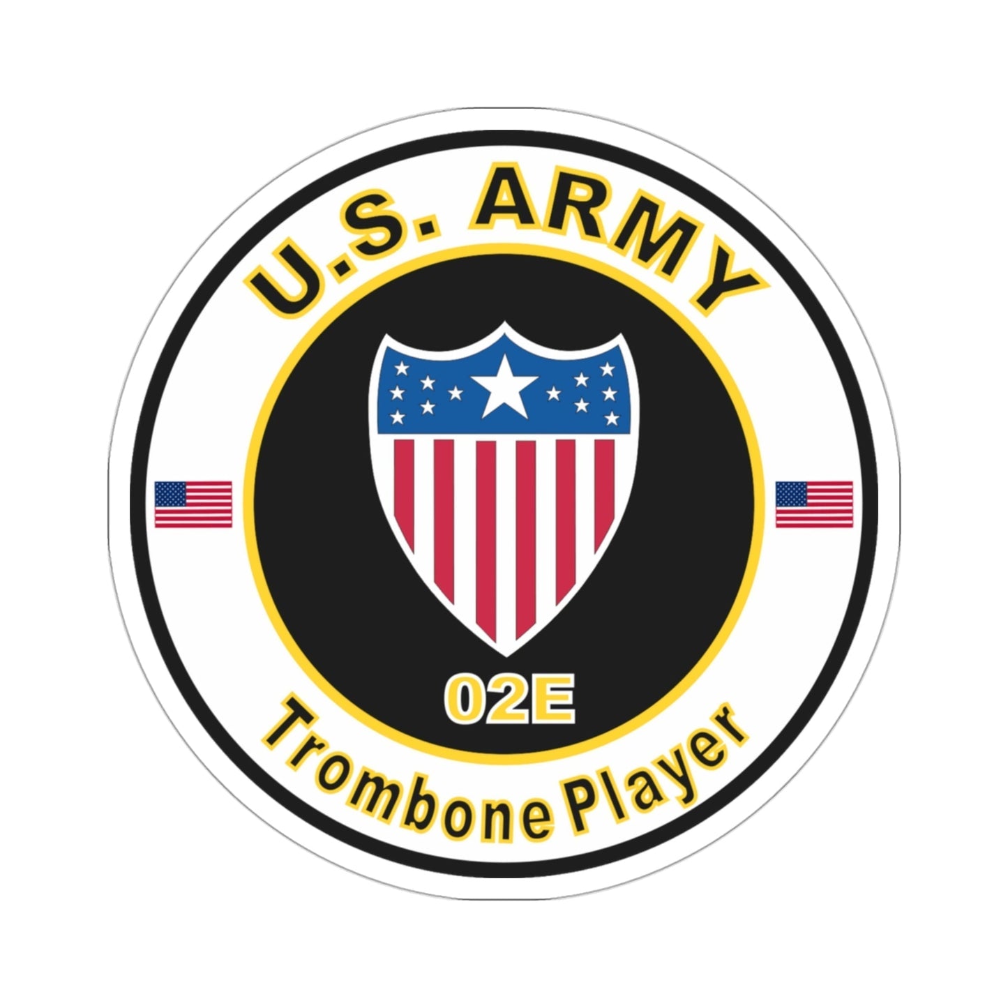 MOS 02E Trombone Player (U.S. Army) STICKER Vinyl Die-Cut Decal-3 Inch-The Sticker Space