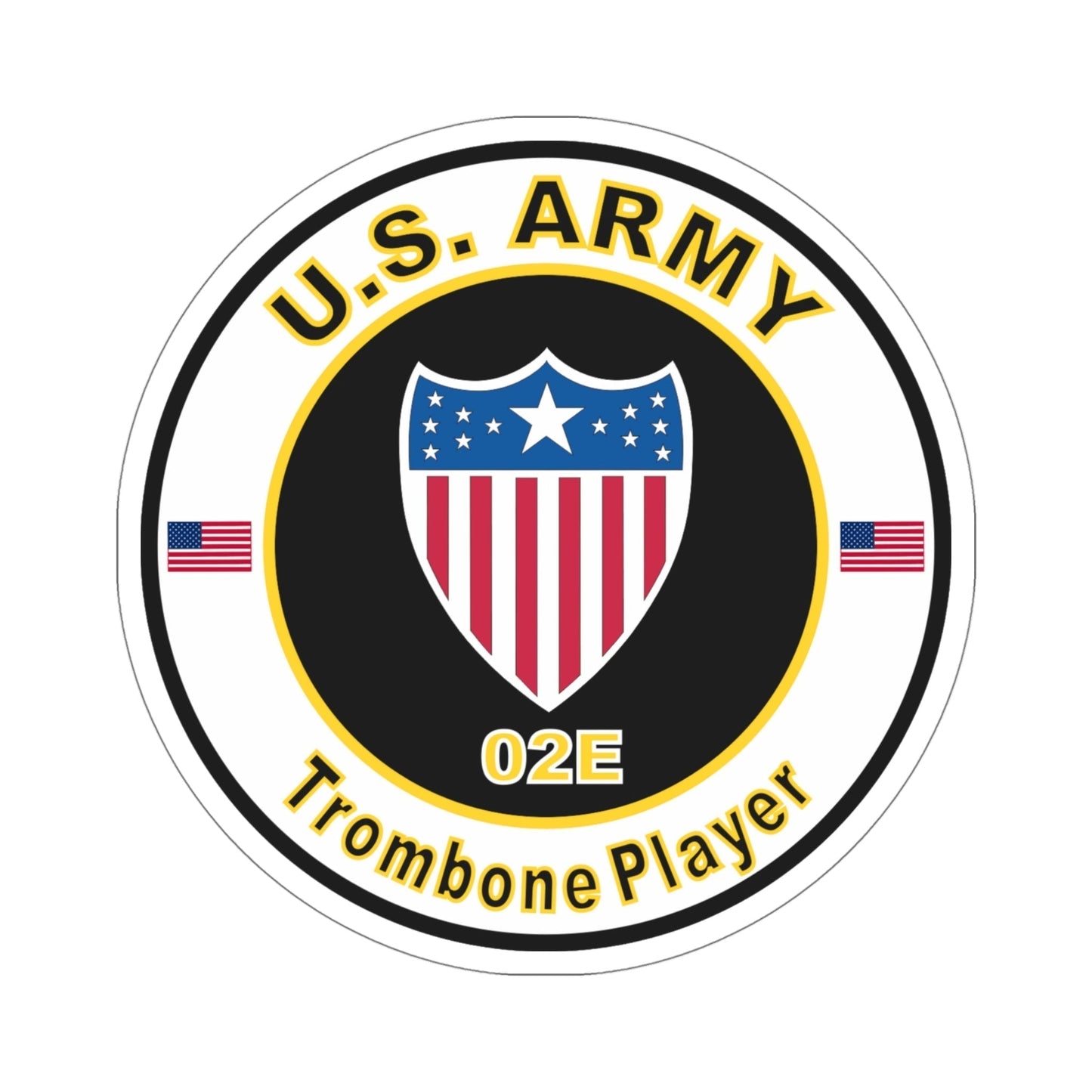 MOS 02E Trombone Player (U.S. Army) STICKER Vinyl Die-Cut Decal-5 Inch-The Sticker Space