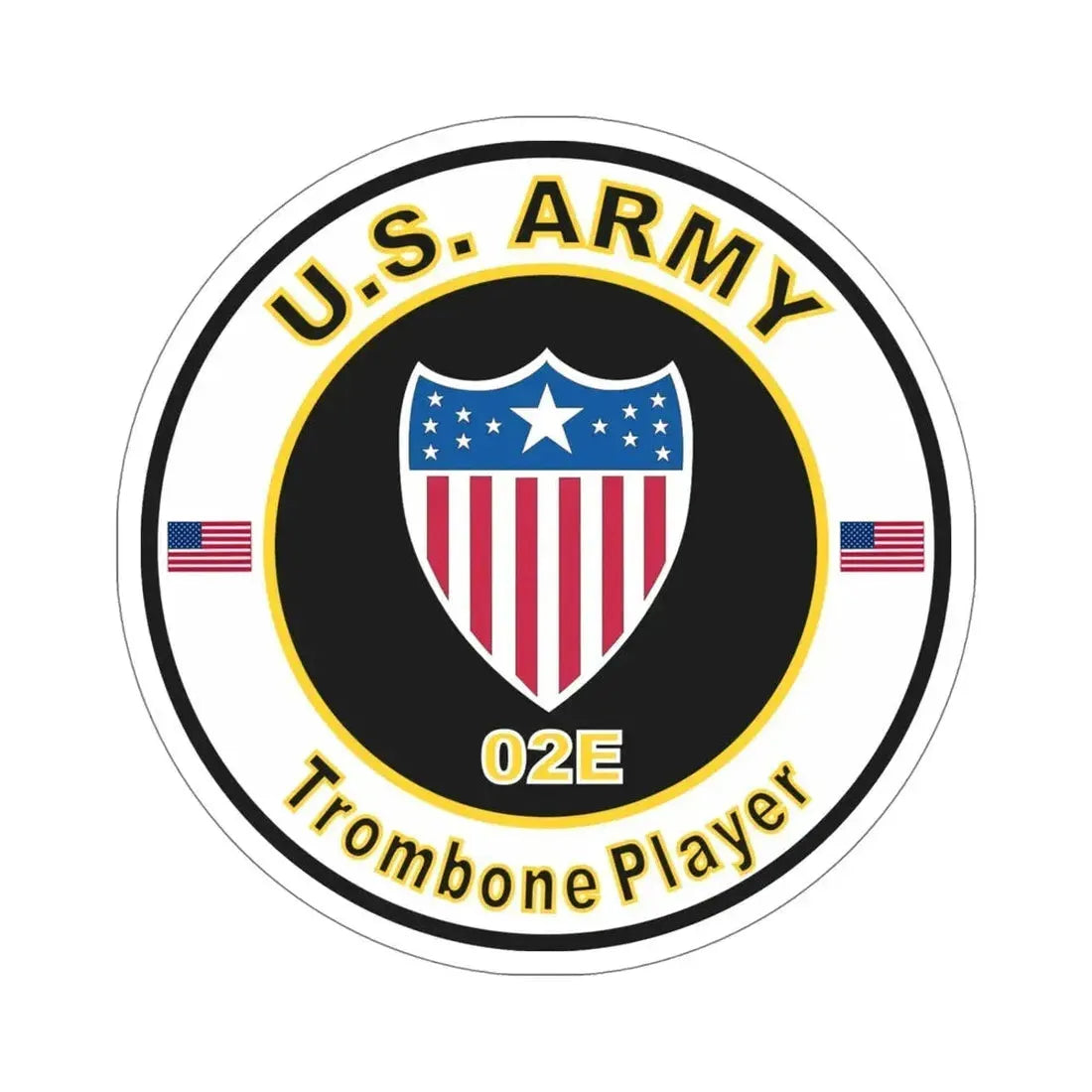MOS 02E Trombone Player (U.S. Army) STICKER Vinyl Die-Cut Decal 6 Inch - The Sticker Space