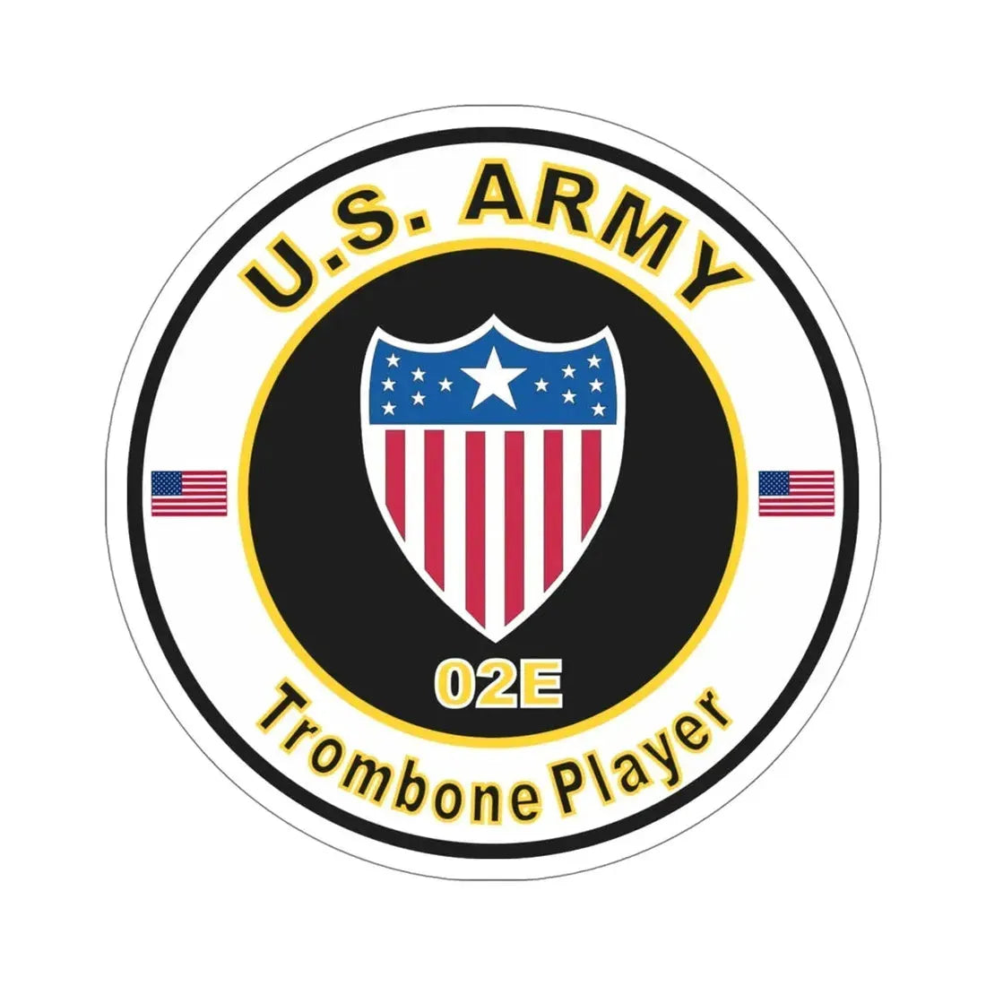MOS 02E Trombone Player (U.S. Army) STICKER Vinyl Die-Cut Decal - The Sticker Space