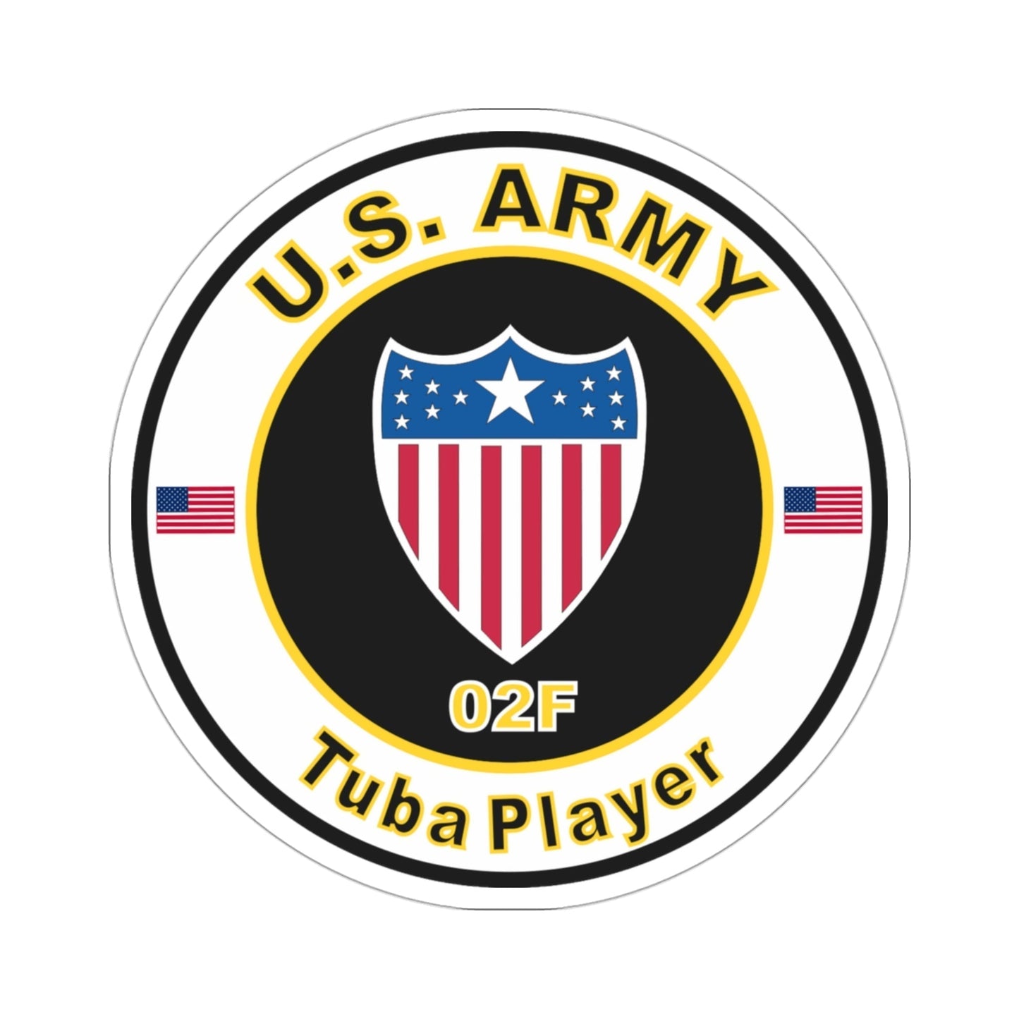 MOS 02F Tuba Player (U.S. Army) STICKER Vinyl Die-Cut Decal-3 Inch-The Sticker Space