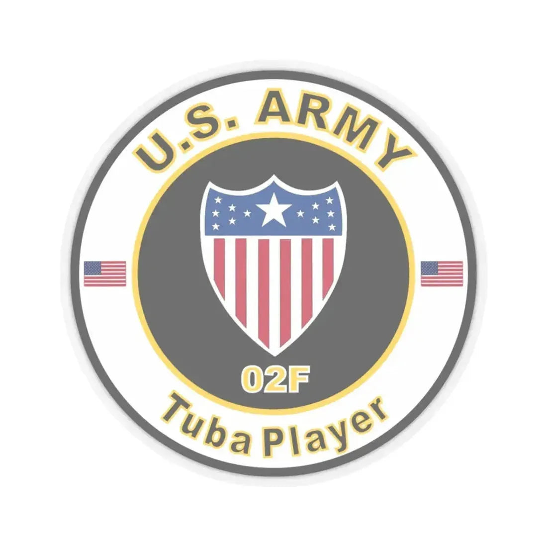 MOS 02F Tuba Player (U.S. Army) STICKER Vinyl Kiss-Cut Decal 3 Inch Transparent - The Sticker Space