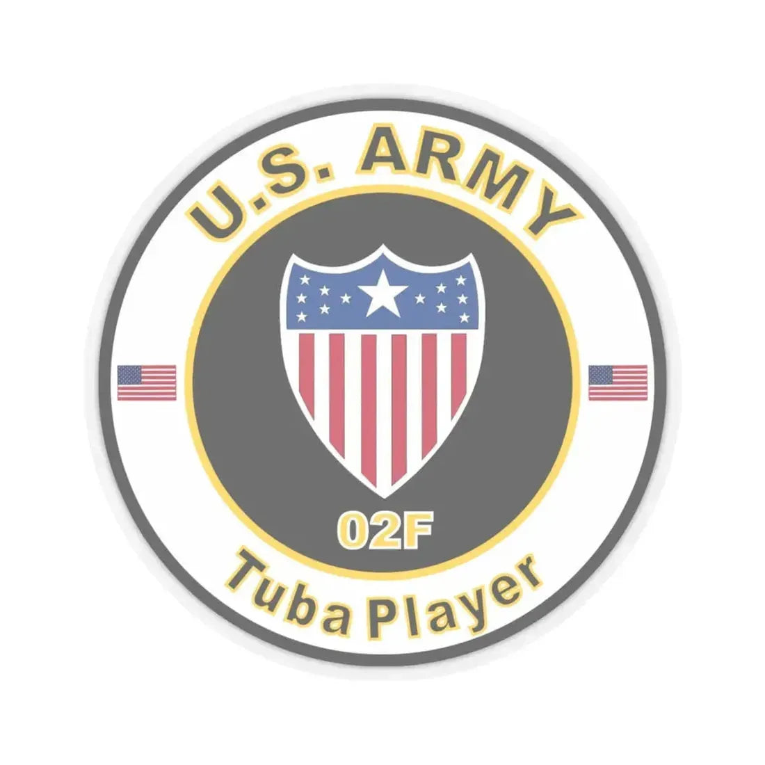 MOS 02F Tuba Player (U.S. Army) STICKER Vinyl Kiss-Cut Decal 4 Inch Transparent - The Sticker Space