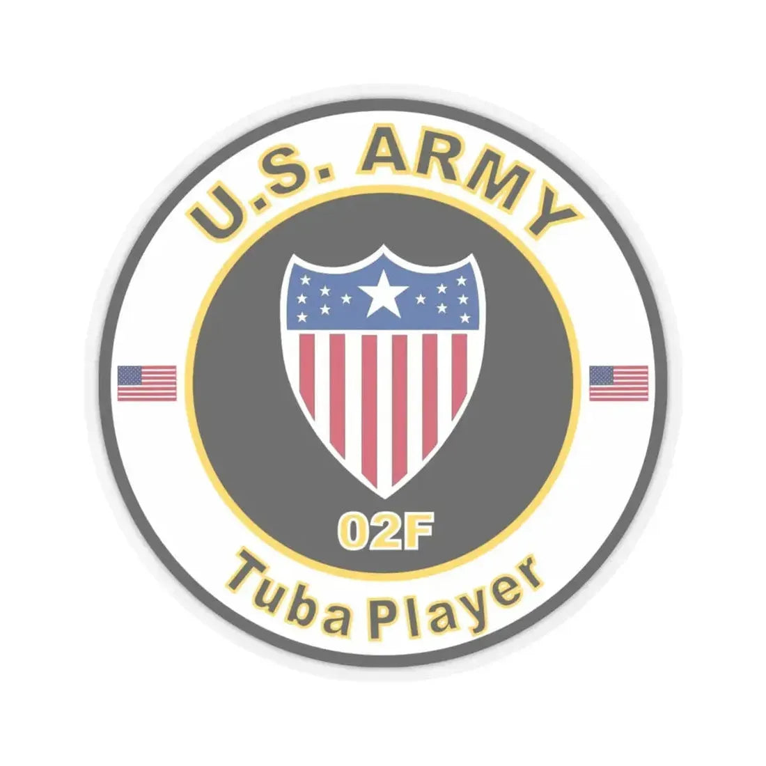 MOS 02F Tuba Player (U.S. Army) STICKER Vinyl Kiss-Cut Decal 6 Inch Transparent - The Sticker Space