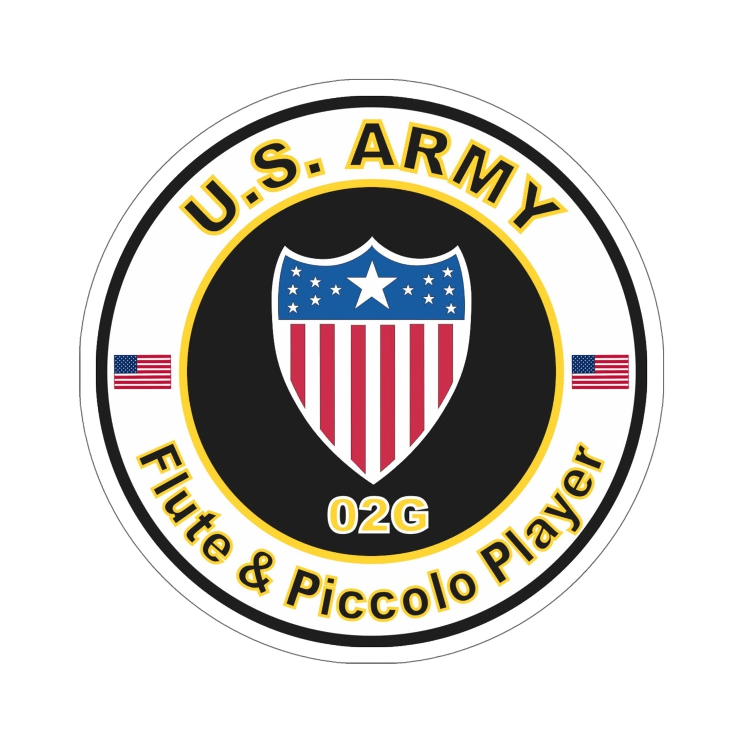 MOS 02G Flute & Piccolo Player (U.S. Army) STICKER Vinyl Die-Cut Decal-6 Inch-The Sticker Space