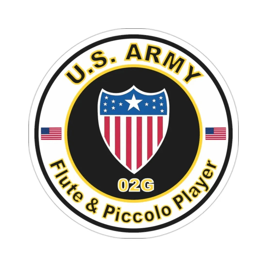 MOS 02G Flute & Piccolo Player (U.S. Army) STICKER Vinyl Die-Cut Decal - The Sticker Space